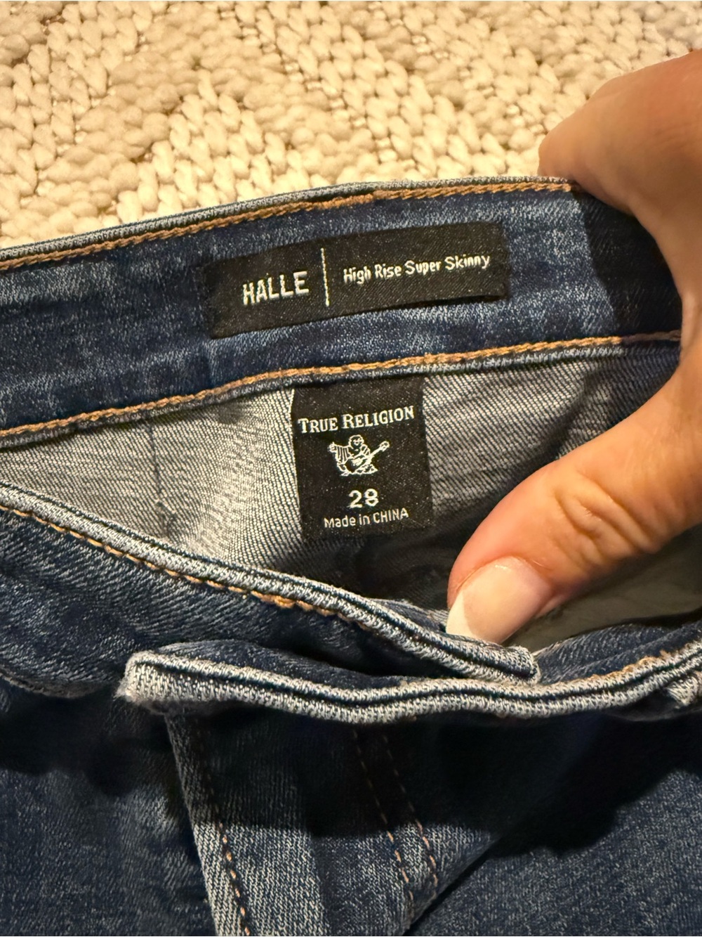 NWOT True Religion Halle high rise Distressed Skinny Jeans Denim 28 - Picture 5 of 6